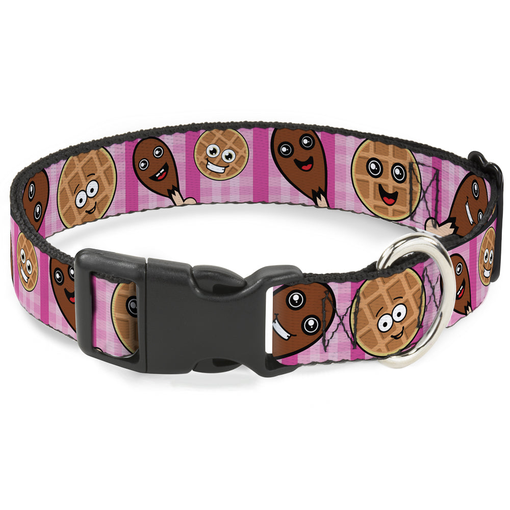 Plastic Clip Collar - Fried Chicken & Waffles Plaid Pinks Plastic Clip Collars Buckle-Down