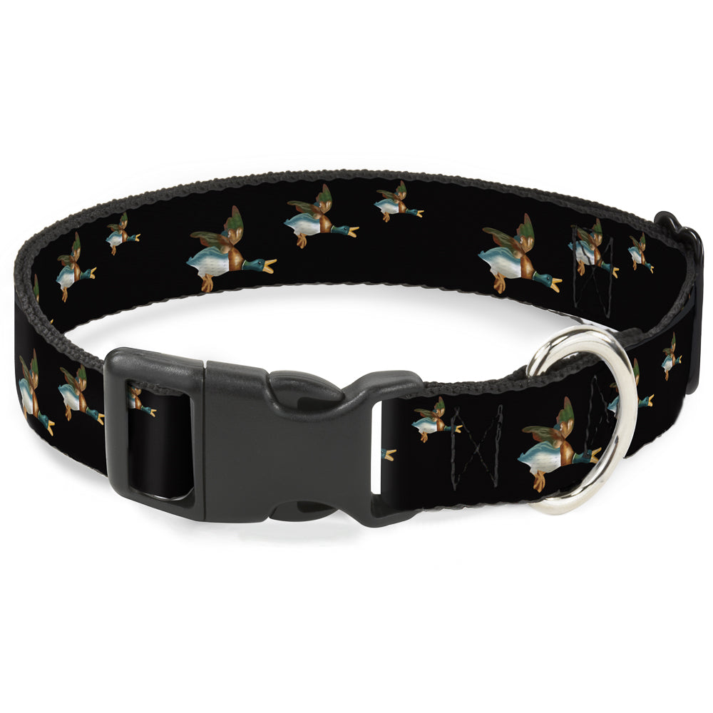 Plastic Clip Collar - Flying Mallards Black Plastic Clip Collars Buckle-Down