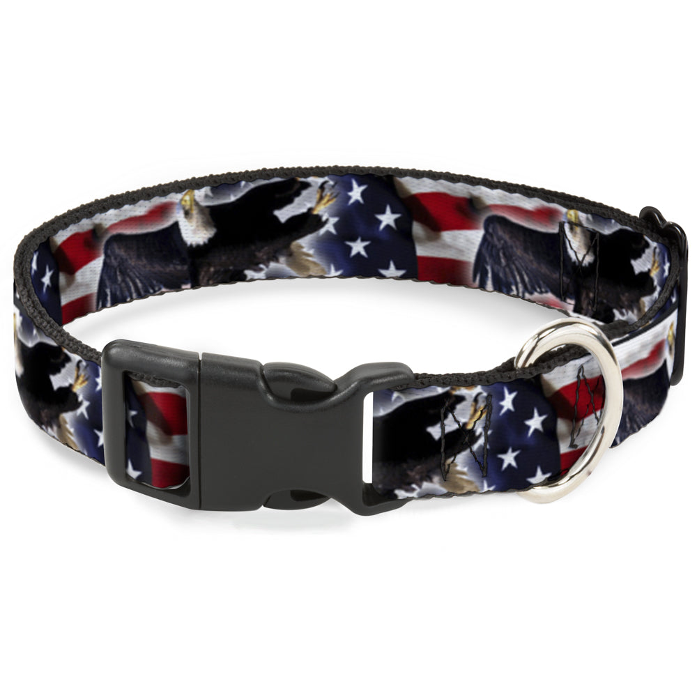 Plastic Clip Collar - Flying Eagle/American Flag Plastic Clip Collars Buckle-Down