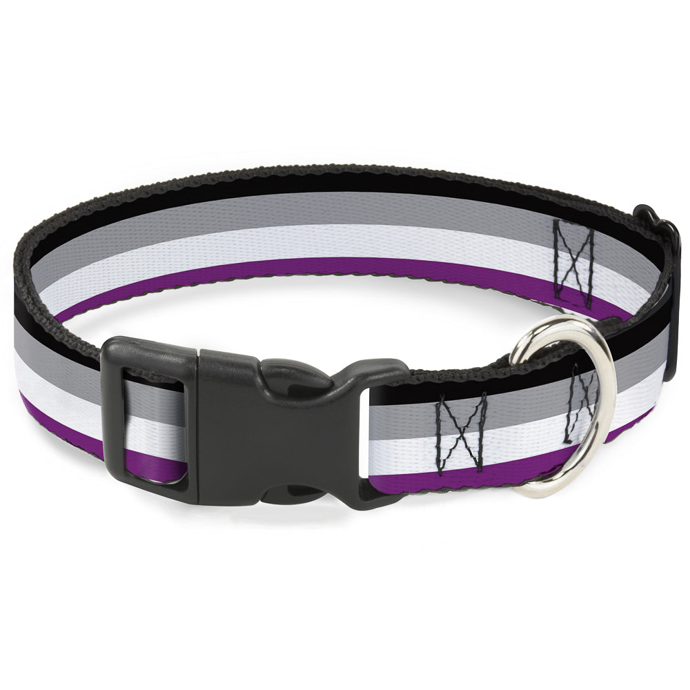 Plastic Clip Collar - Flag Asexual Black/Gray/White/Purple Plastic Clip Collars Buckle-Down
