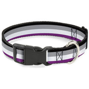 Plastic Clip Collar - Flag Asexual Black/Gray/White/Purple Plastic Clip Collars Buckle-Down