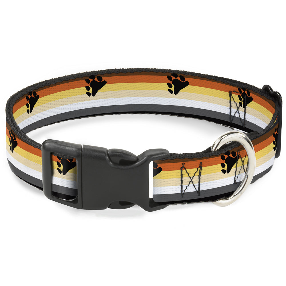 Plastic Clip Collar - Flag Bear Pride2 Black/Brown/Orange/Yellow/Tan/White/Gray/Black Plastic Clip Collars Buckle-Down
