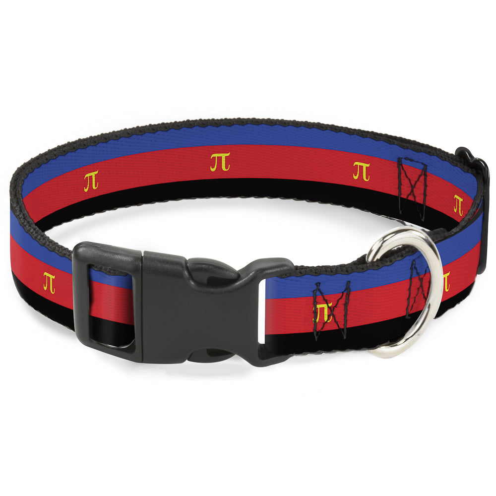 Plastic Clip Collar - Flag Polyamorous Pi Symbol Blue/Red/Black/Yellow Plastic Clip Collars Buckle-Down