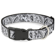Plastic Clip Collar - Floral Paisley3 White/Black Plastic Clip Collars Buckle-Down