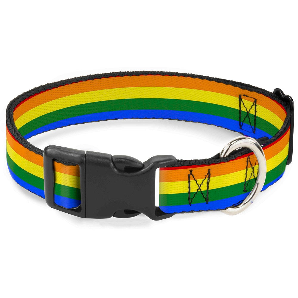 Plastic Clip Collar - Flag Pride Rainbow Plastic Clip Collars Buckle-Down