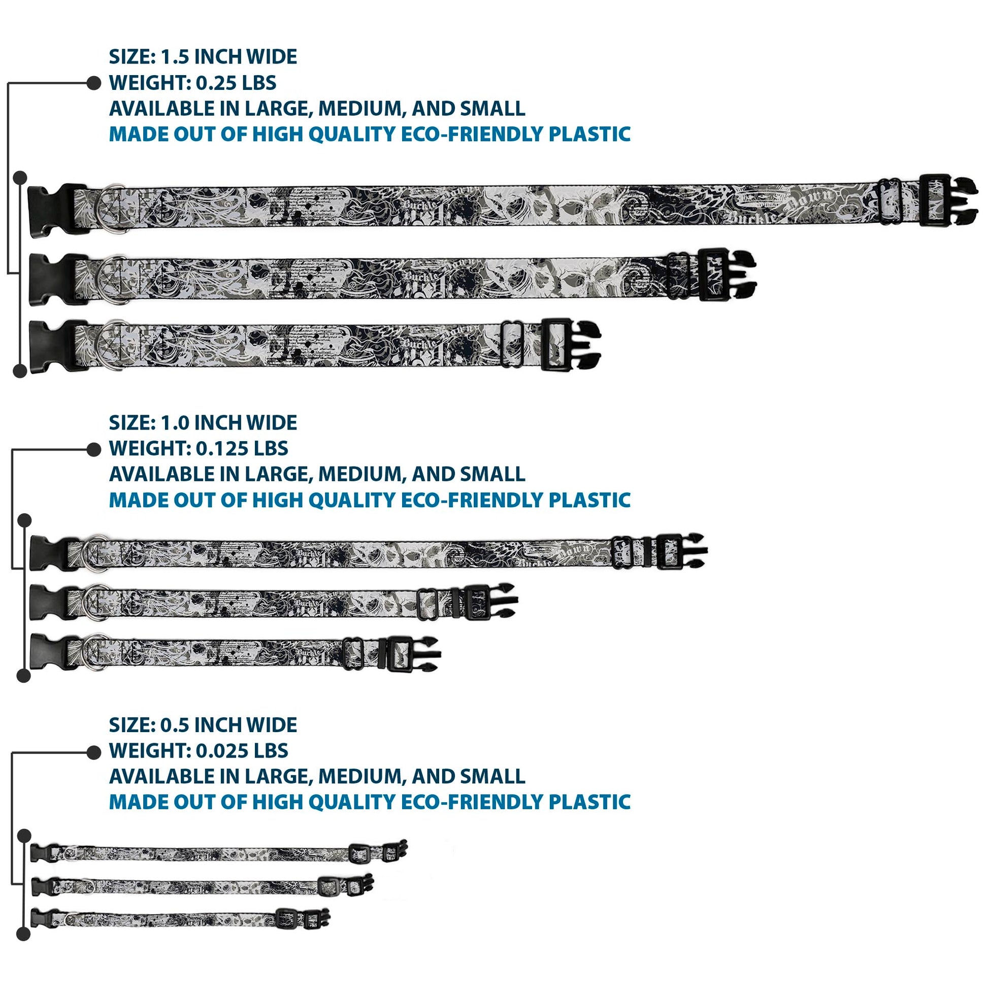 Plastic Clip Collar - Gothic 1 Plastic Clip Collars Buckle-Down