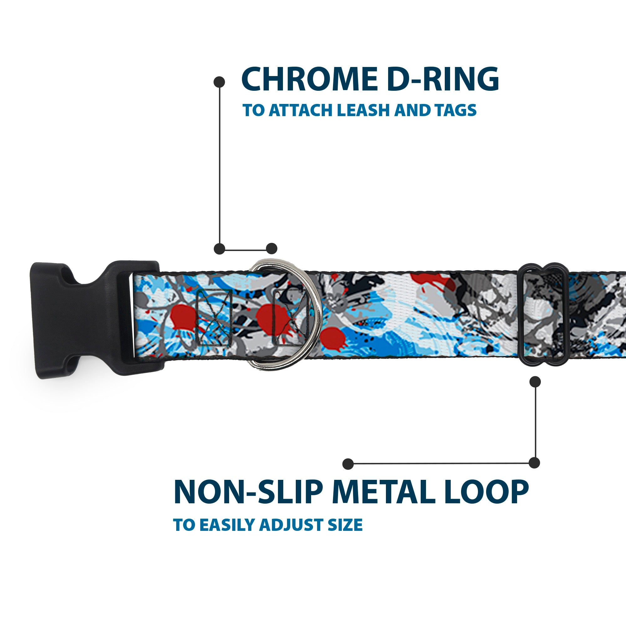 Plastic Clip Collar - Gothic 2 Plastic Clip Collars Buckle-Down