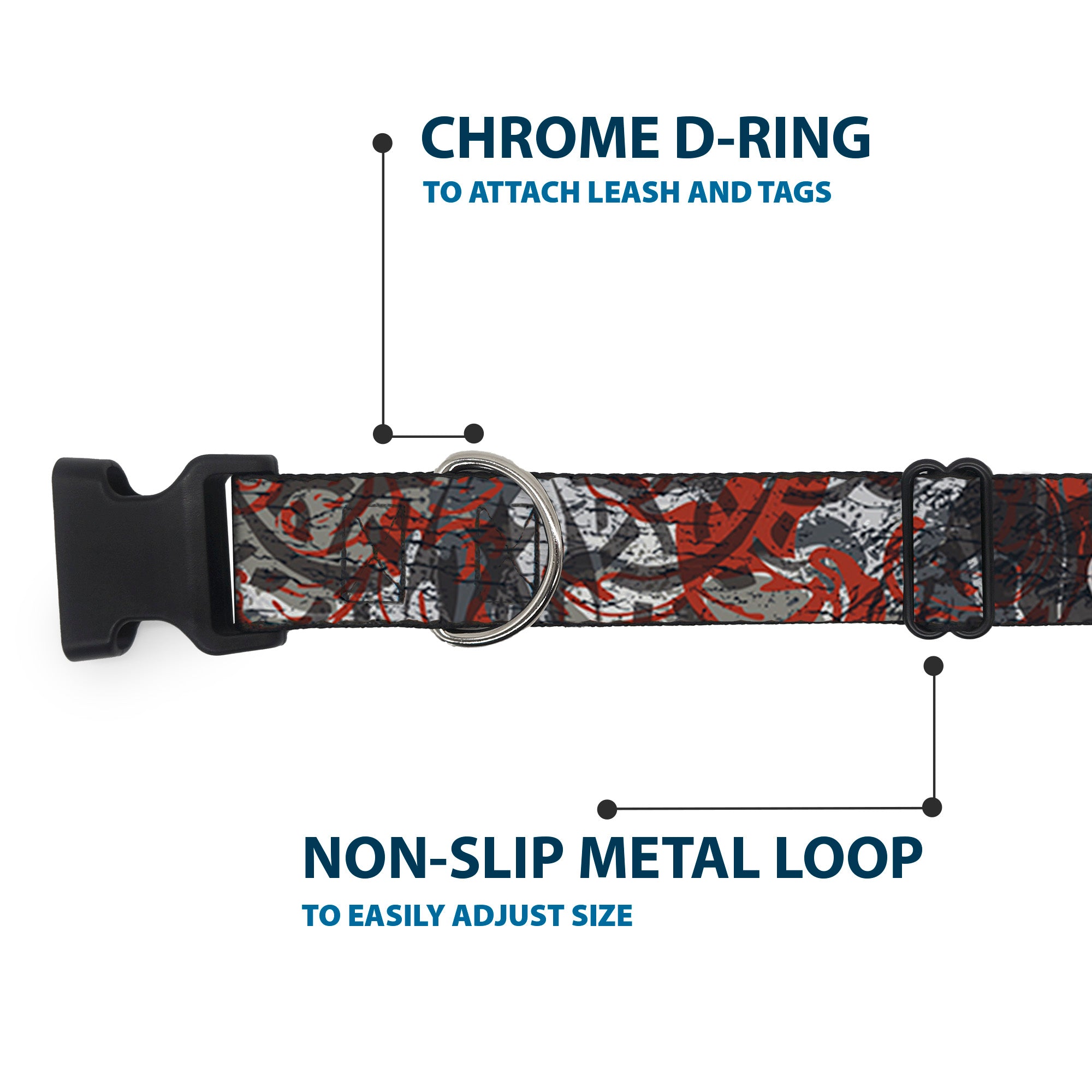 Plastic Clip Collar - Gothic 3 Plastic Clip Collars Buckle-Down