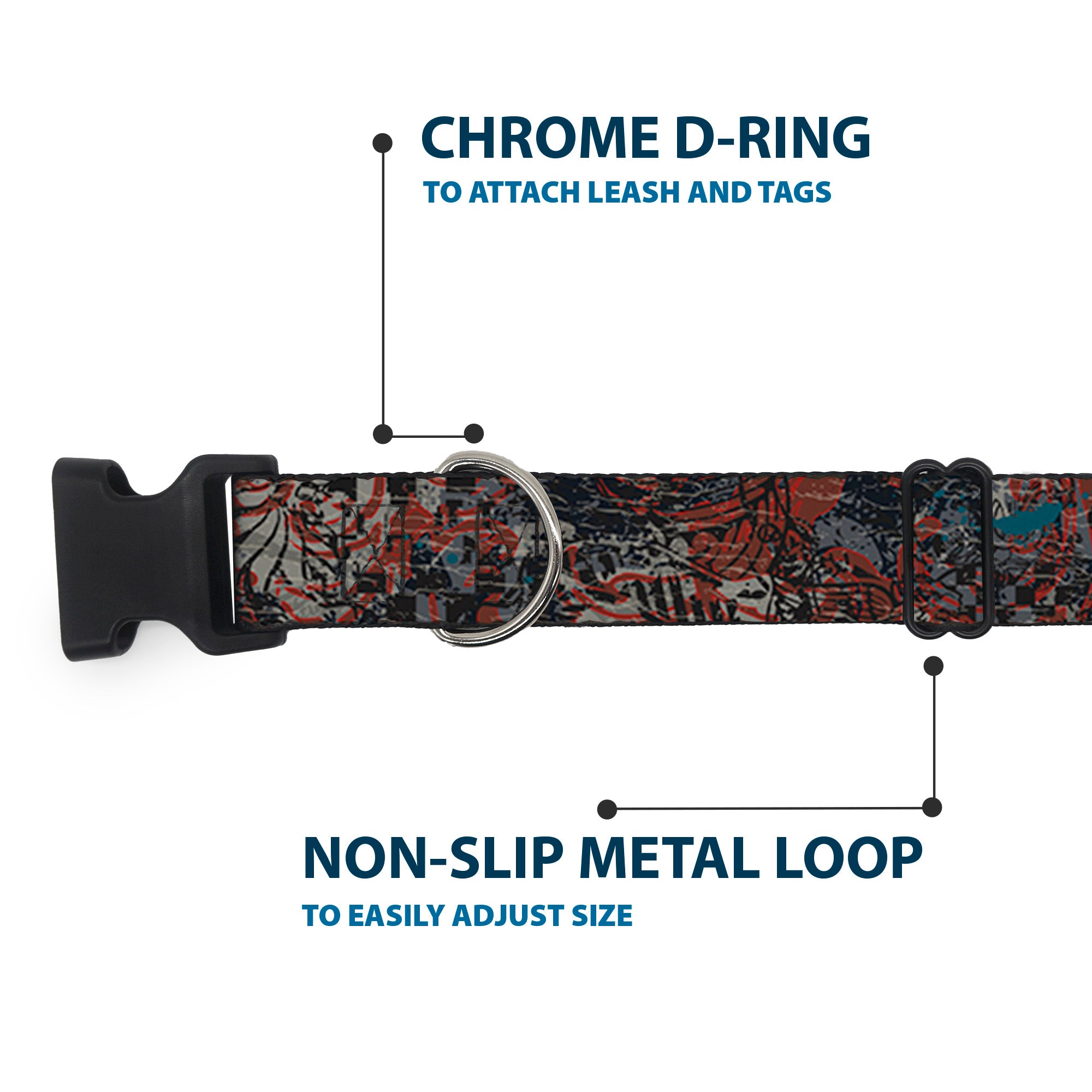 Plastic Clip Collar - Gothic 4 Plastic Clip Collars Buckle-Down