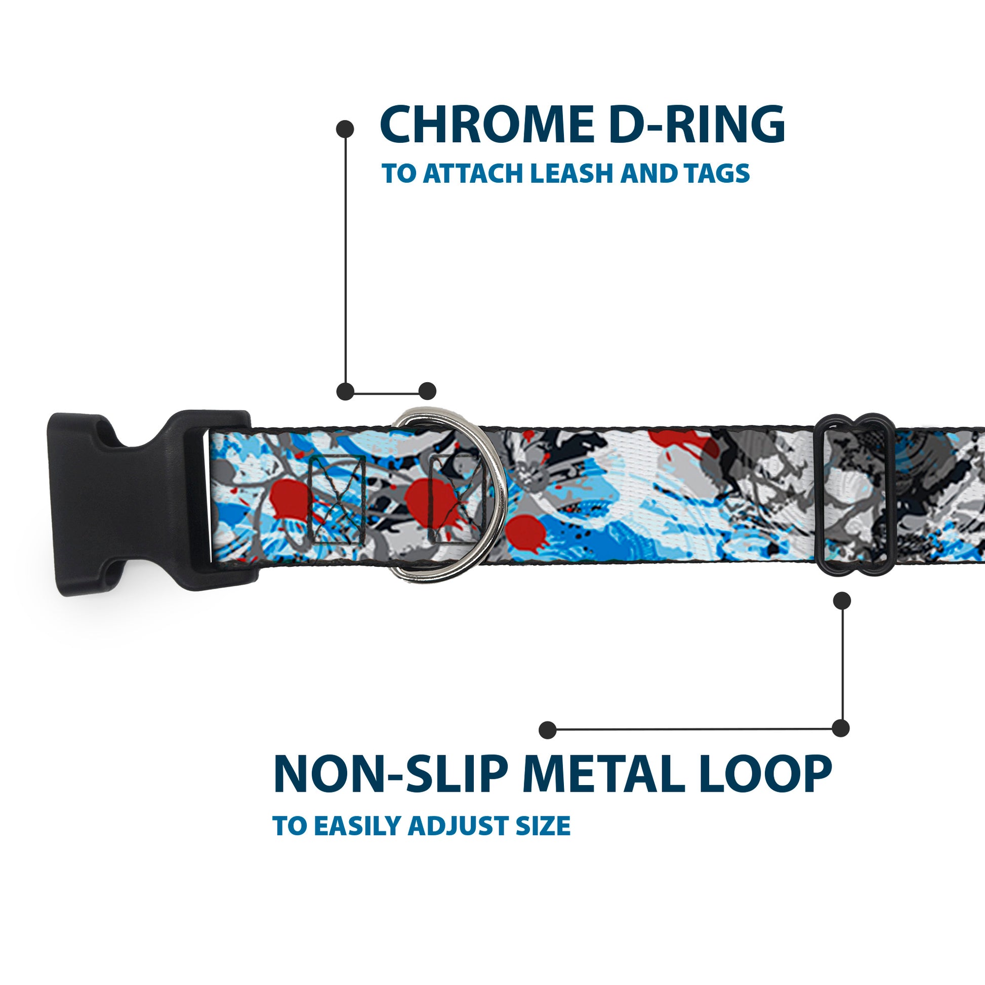 Plastic Clip Collar - Gothic 7 Plastic Clip Collars Buckle-Down