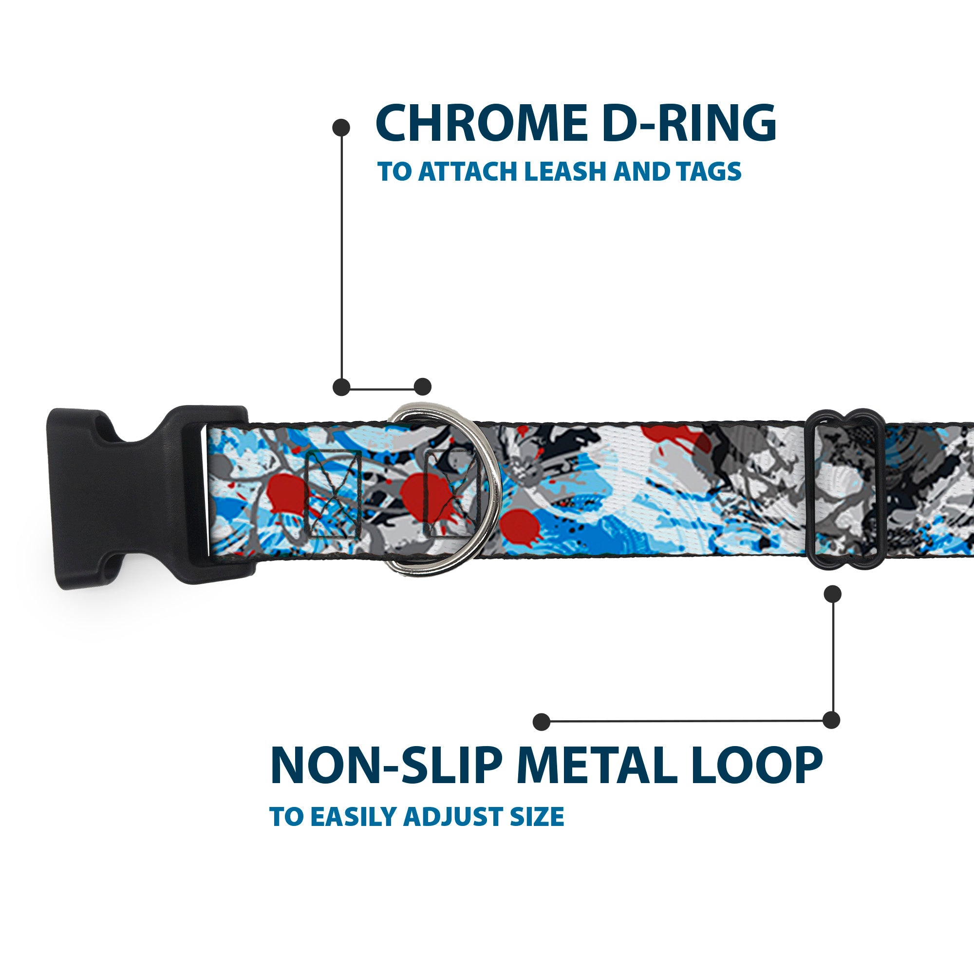 Plastic Clip Collar - Gothic 7 Plastic Clip Collars Buckle-Down