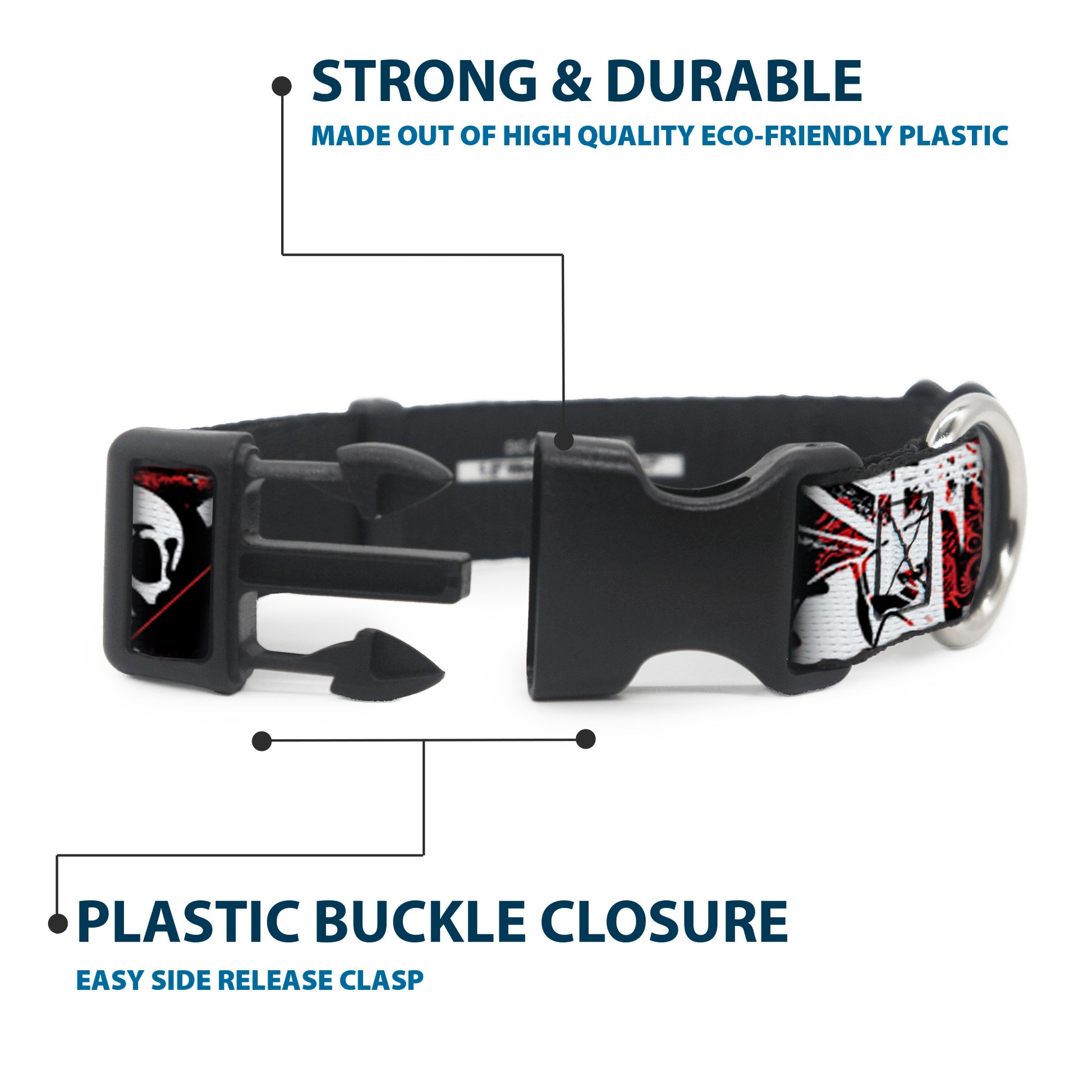 Buckle-Down Plastic Buckle Dog Collar - Graffiti Men's Plastic Clip Collars Buckle-Down