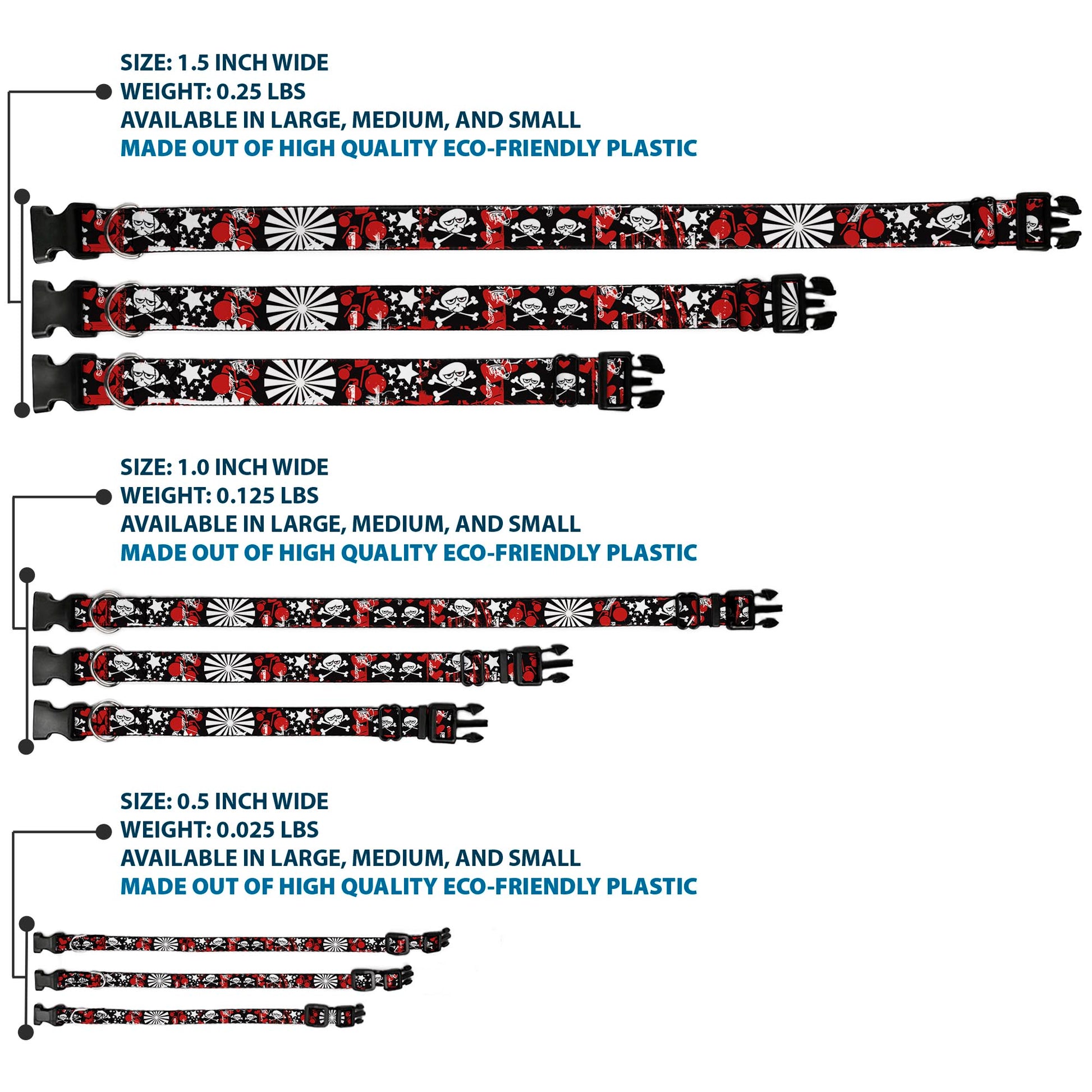 Buckle-Down Plastic Buckle Dog Collar - Graffiti Women's Plastic Clip Collars Buckle-Down