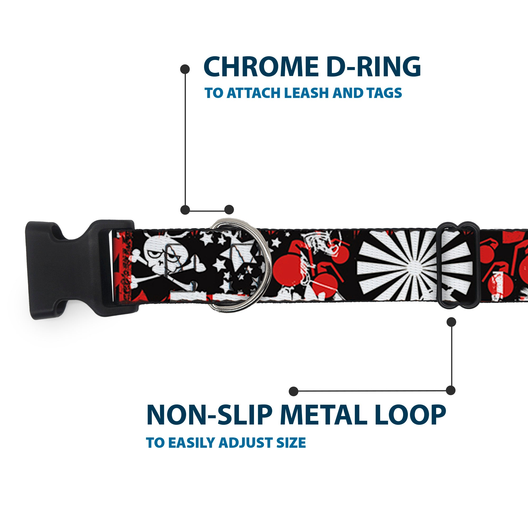 Buckle-Down Plastic Buckle Dog Collar - Graffiti Women's Plastic Clip Collars Buckle-Down