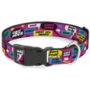 Plastic Clip Collar - Girls Rule Bubbles Plastic Clip Collars Buckle-Down