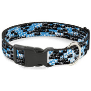 Plastic Clip Collar - Grunge Bricks Blue Plastic Clip Collars Buckle-Down