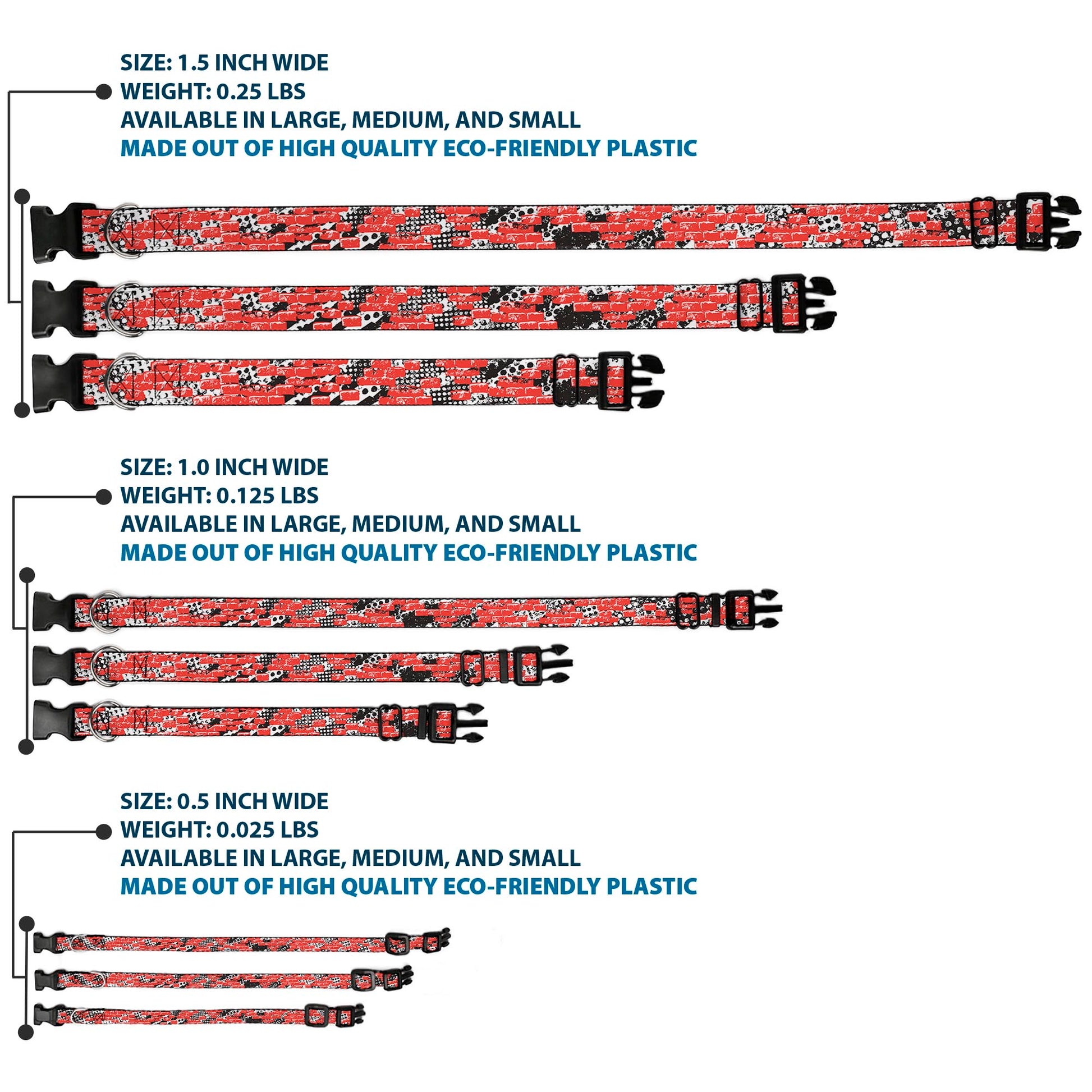 Plastic Clip Collar - Grunge Bricks Orange Plastic Clip Collars Buckle-Down