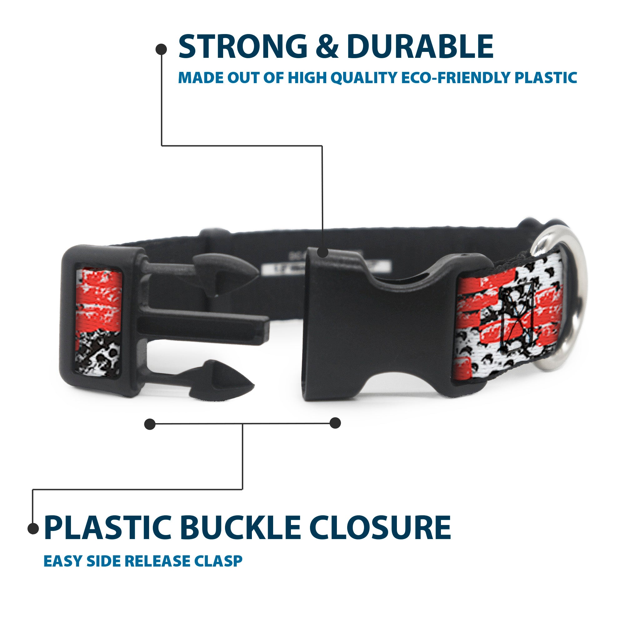 Plastic Clip Collar - Grunge Bricks Orange Plastic Clip Collars Buckle-Down