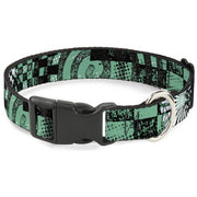Plastic Clip Collar - Grunge Chaos Green Plastic Clip Collars Buckle-Down