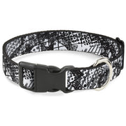 Plastic Clip Collar - Grunge Gears Black/White Plastic Clip Collars Buckle-Down