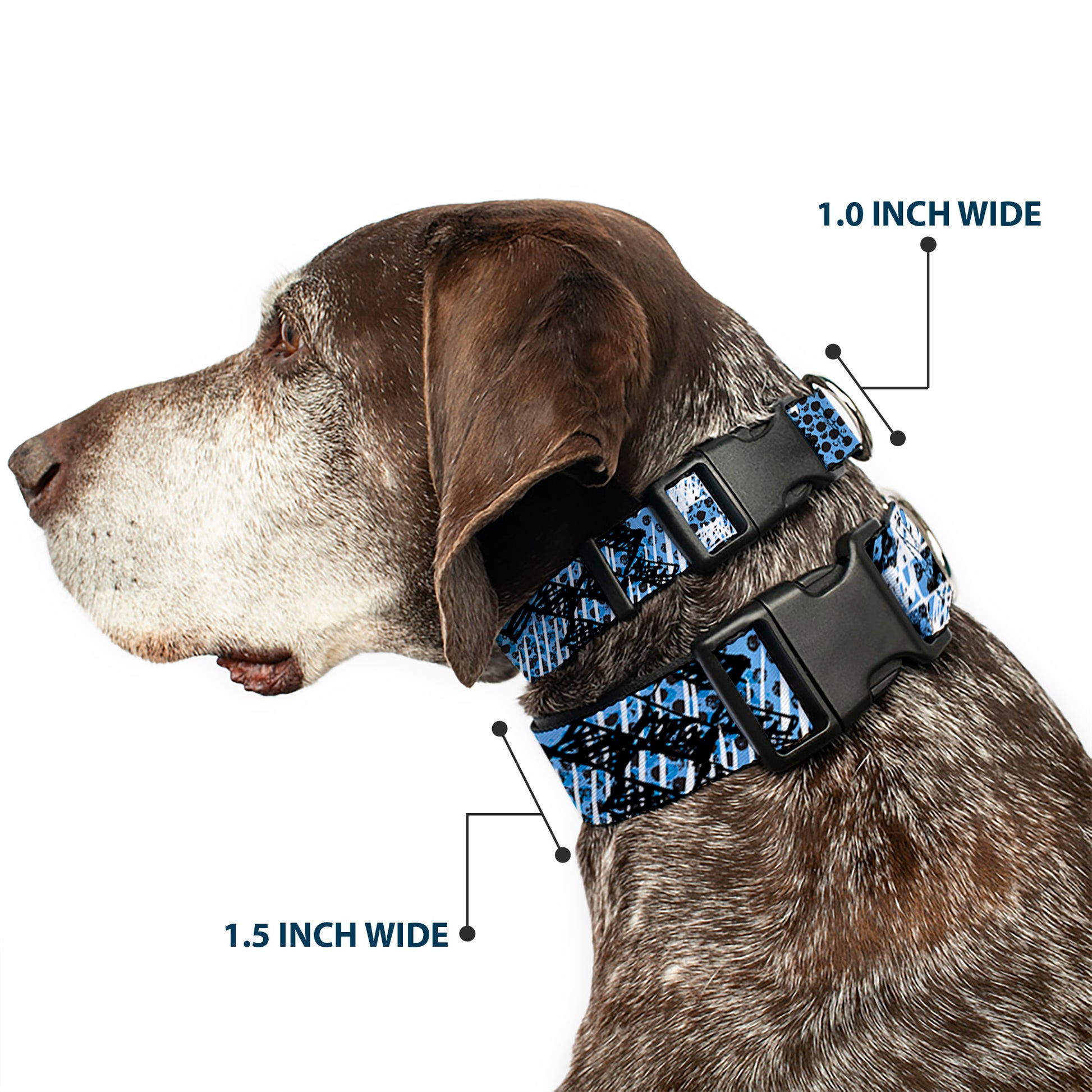 Plastic Clip Collar - Grunge Gears Blue Plastic Clip Collars Buckle-Down