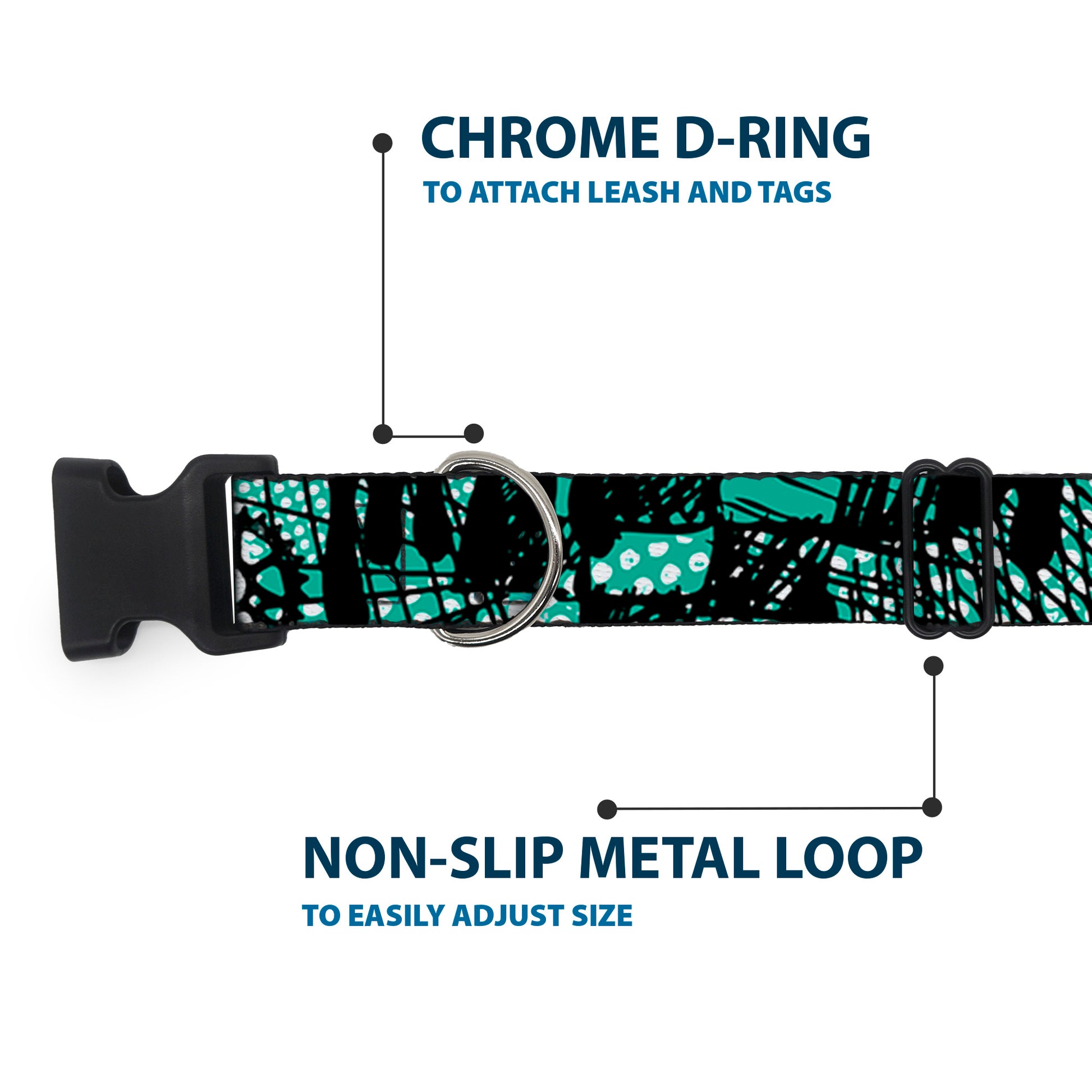 Plastic Clip Collar - Grunge Gears Green Plastic Clip Collars Buckle-Down