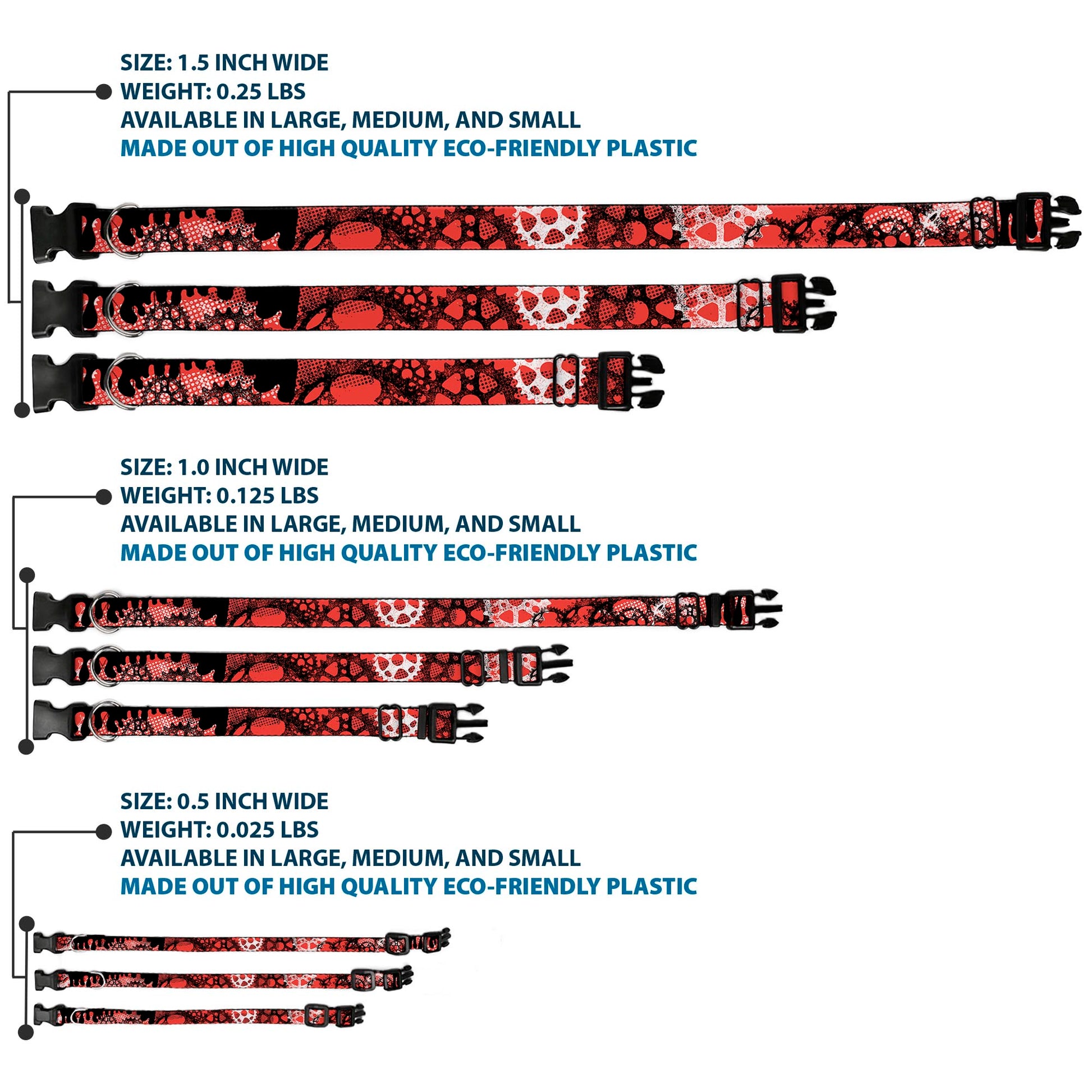 Plastic Clip Collar - Grunge Gears Orange Plastic Clip Collars Buckle-Down