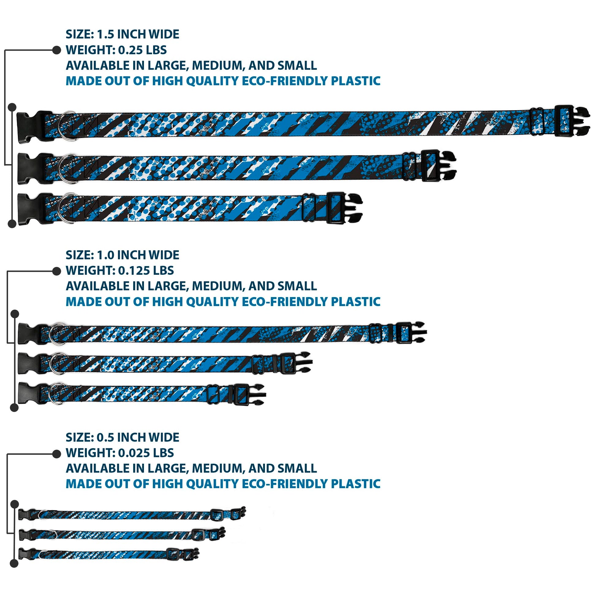 Plastic Clip Collar - Grunge Tread Blue Plastic Clip Collars Buckle-Down