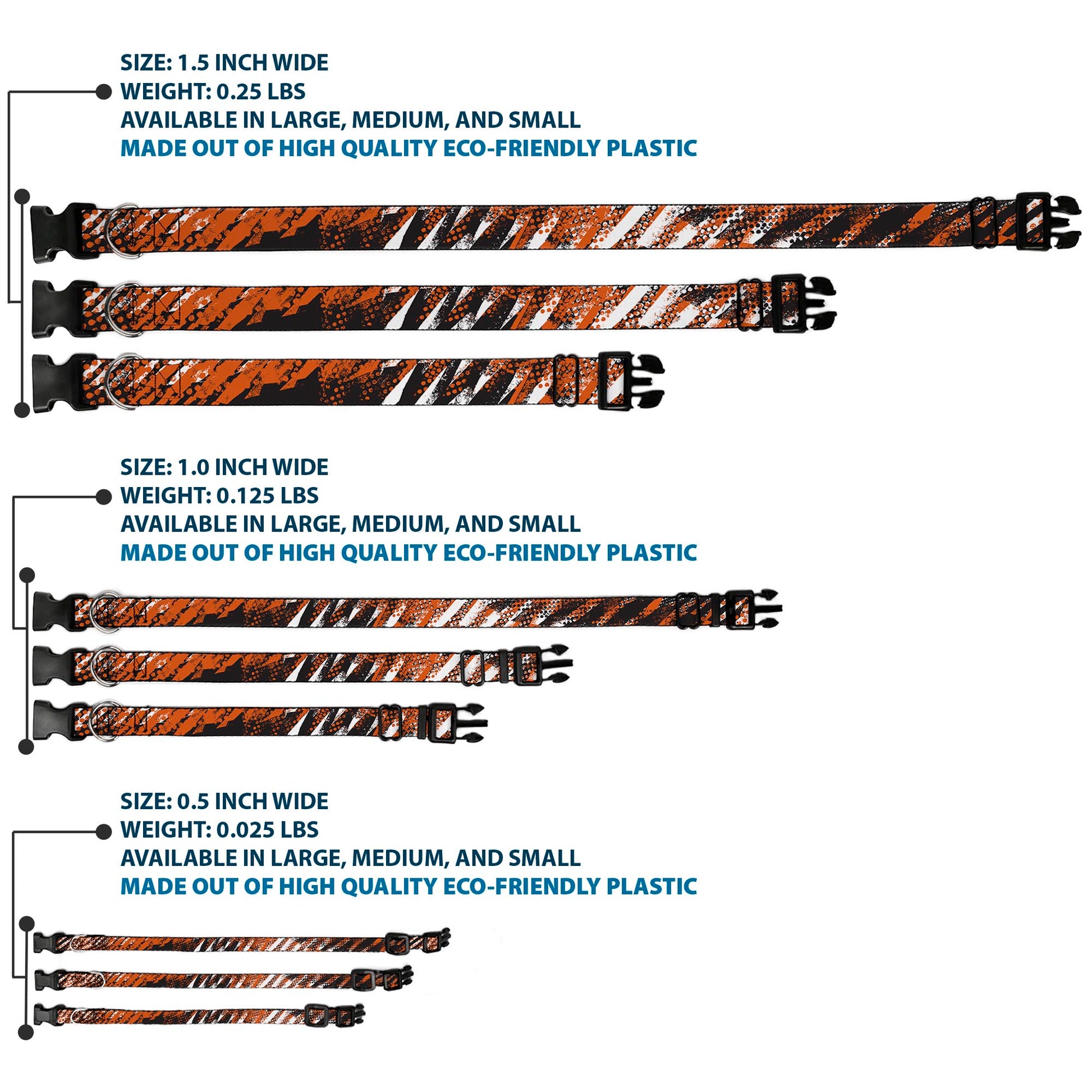 Plastic Clip Collar - Grunge Tread Orange Plastic Clip Collars Buckle-Down