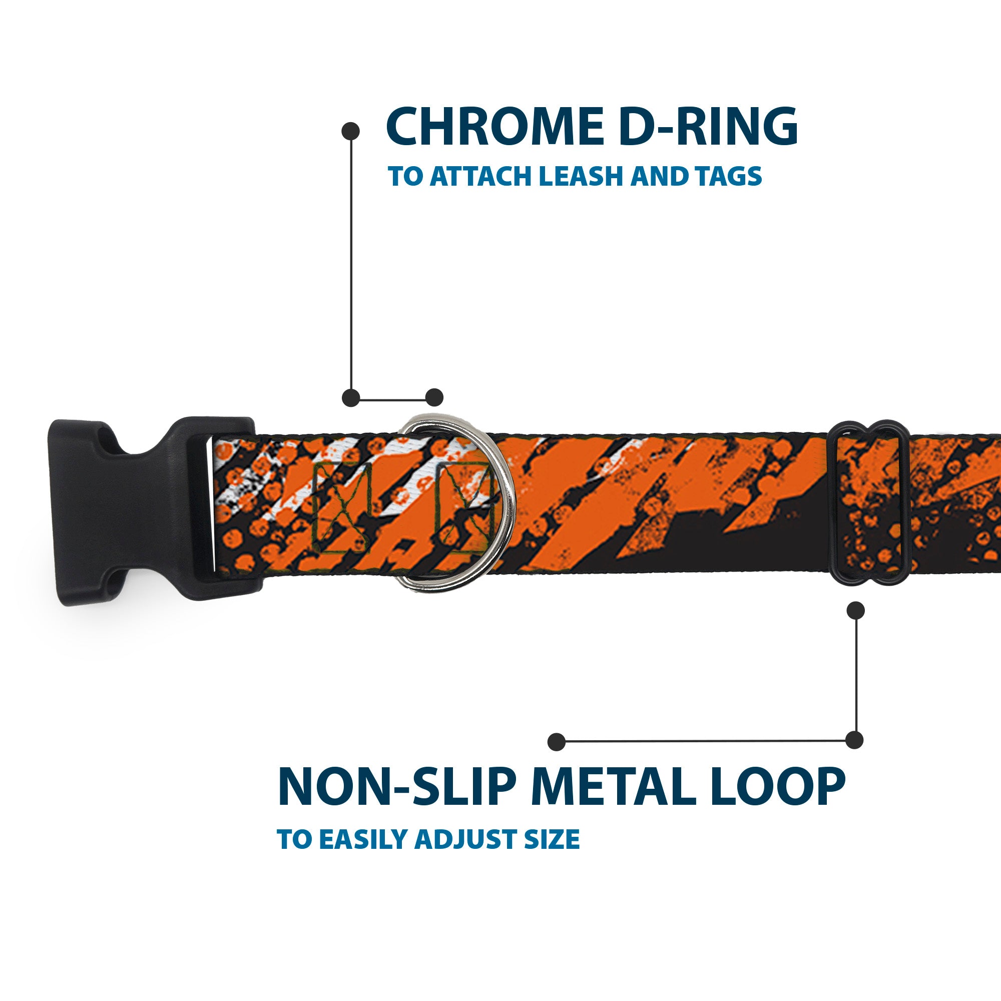 Plastic Clip Collar - Grunge Tread Orange Plastic Clip Collars Buckle-Down