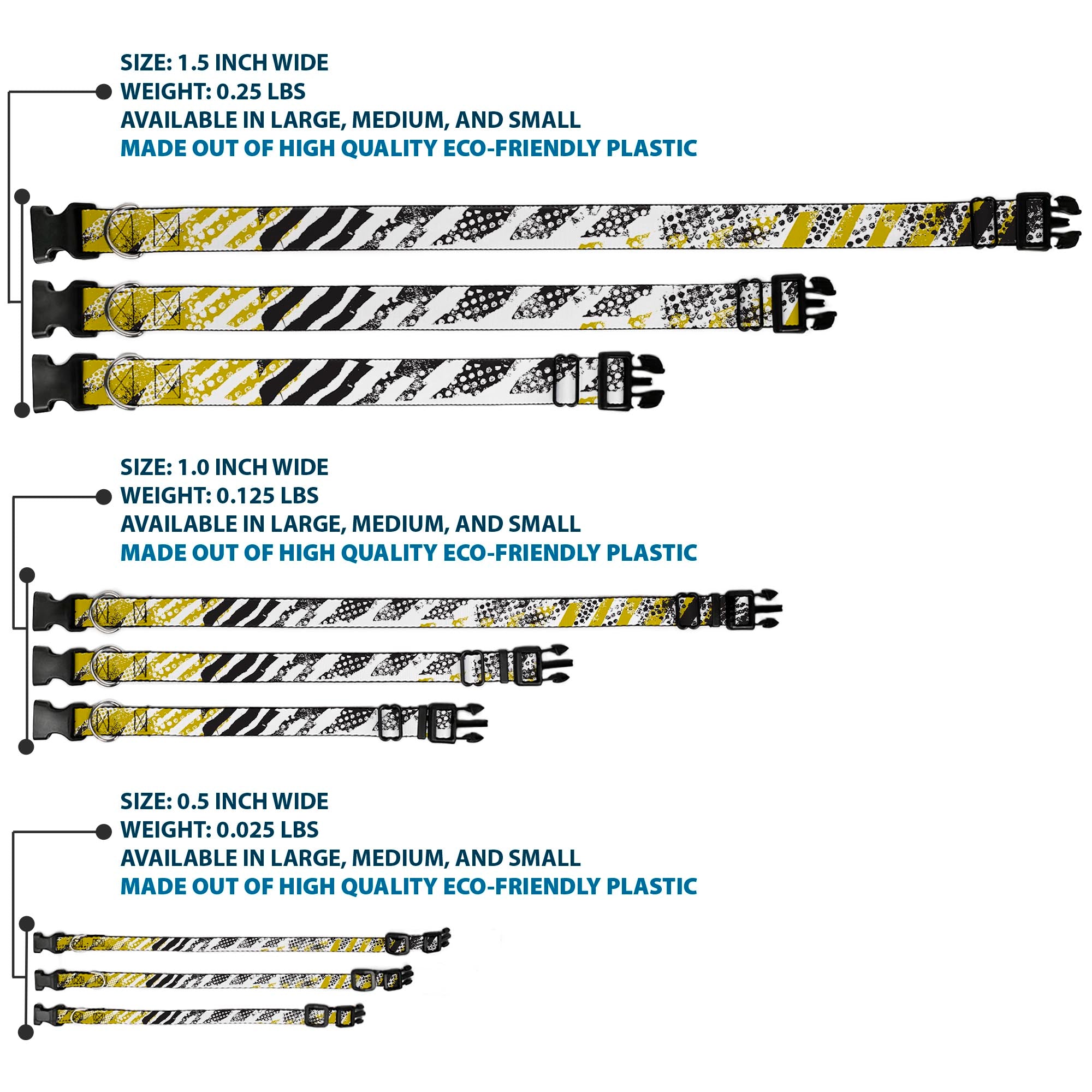 Plastic Clip Collar - Grunge Tread Yellow Plastic Clip Collars Buckle-Down