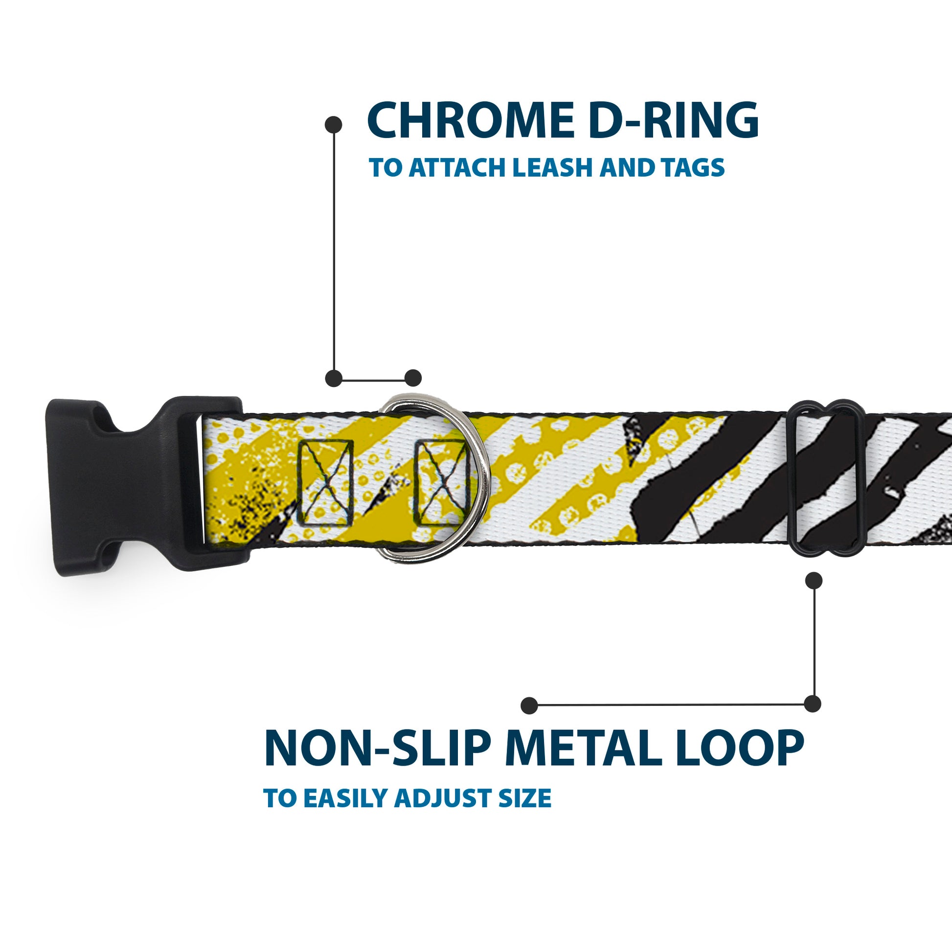 Plastic Clip Collar - Grunge Tread Yellow Plastic Clip Collars Buckle-Down