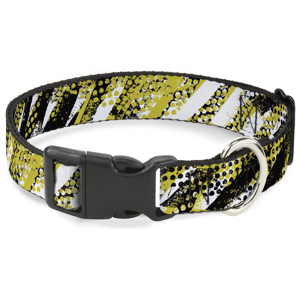 Plastic Clip Collar - Grunge Tread Yellow Plastic Clip Collars Buckle-Down