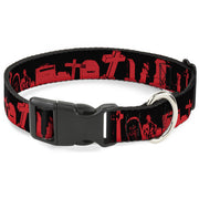 Plastic Clip Collar - Graveyard Black/Red Plastic Clip Collars Buckle-Down