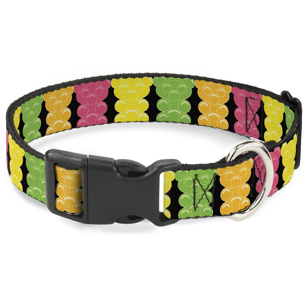 Plastic Clip Collar - Gummy Bears Cartoon Black/Red/Yellow/Green Plastic Clip Collars Buckle-Down