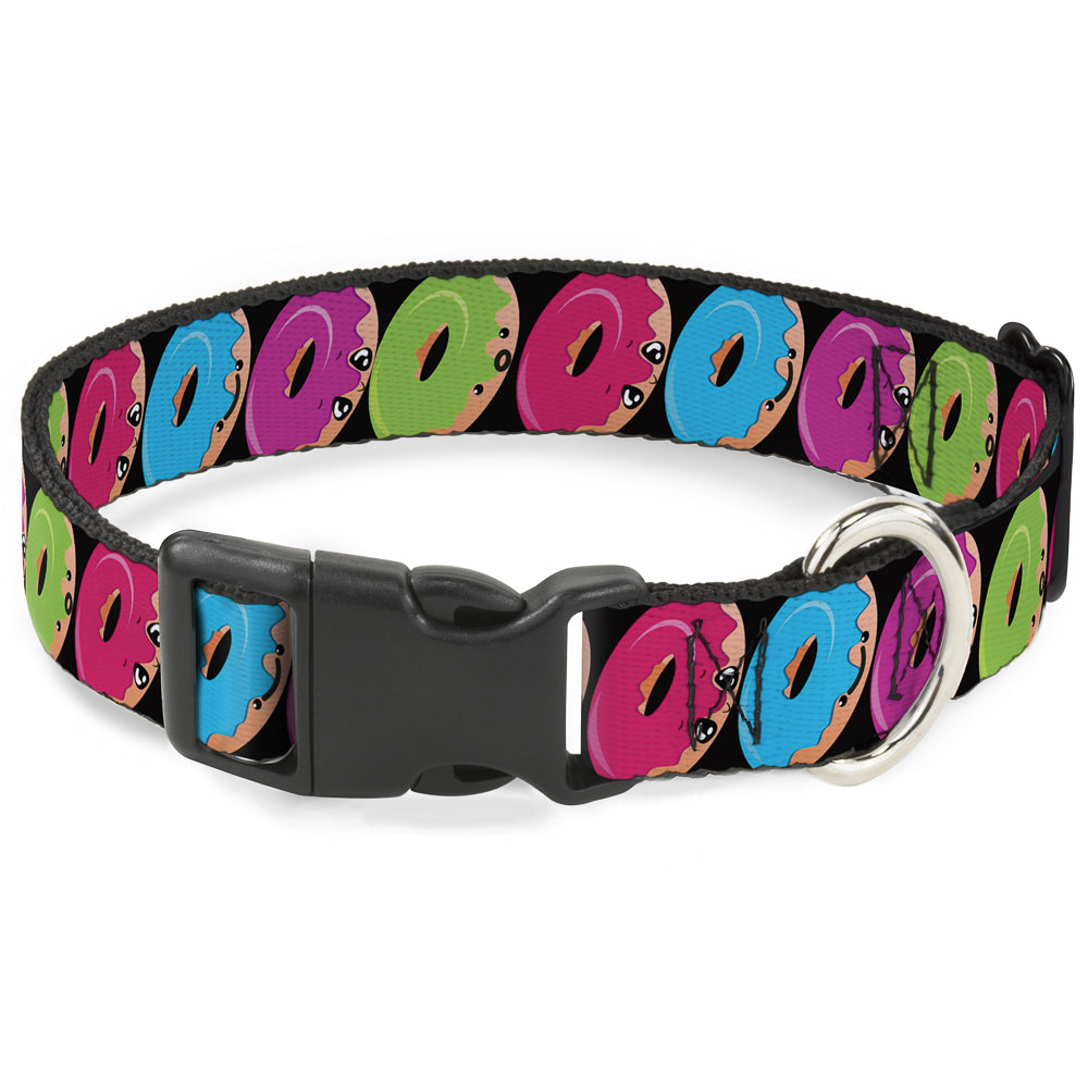 Plastic Clip Collar - Glaze Donut Expressions Black Plastic Clip Collars Buckle-Down