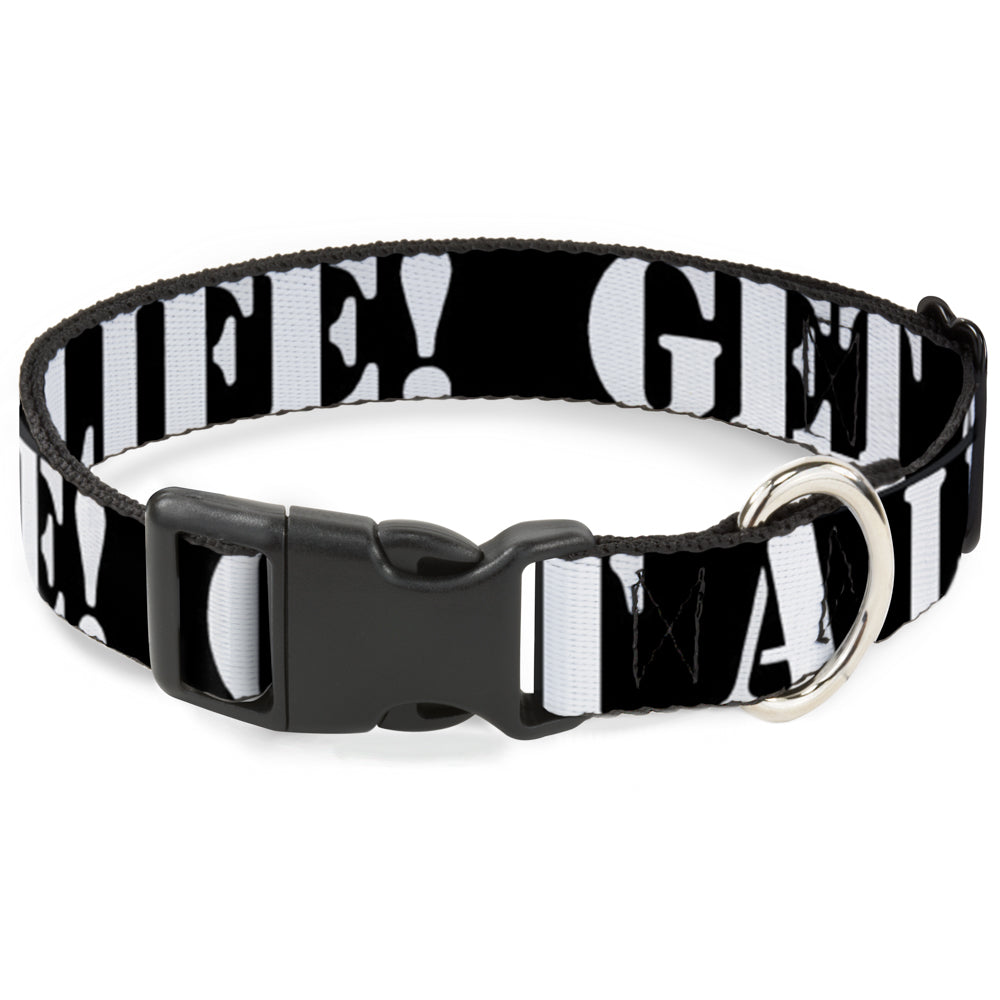 Plastic Clip Collar - GET A LIFE! Black/White Plastic Clip Collars Buckle-Down