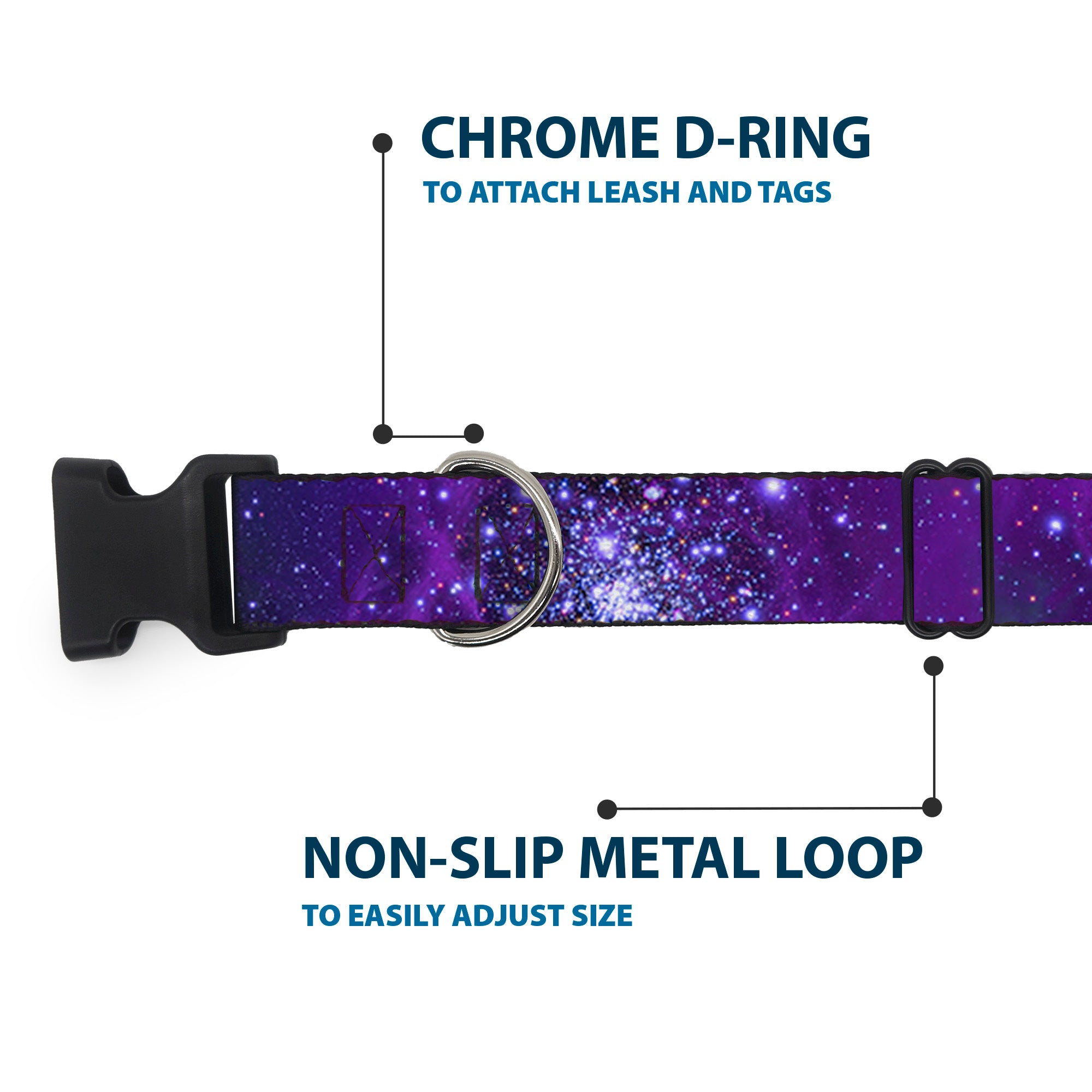 Plastic Clip Collar - Galaxy Blues/Purples Plastic Clip Collars Buckle-Down