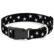 Plastic Clip Collar - Glowing Stars in Space Black/Purple/White Plastic Clip Collars Buckle-Down