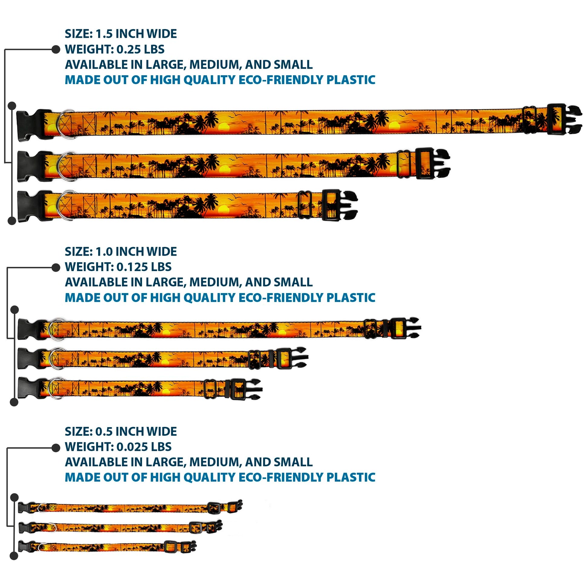 Plastic Clip Collar - Golden Sunset Plastic Clip Collars Buckle-Down