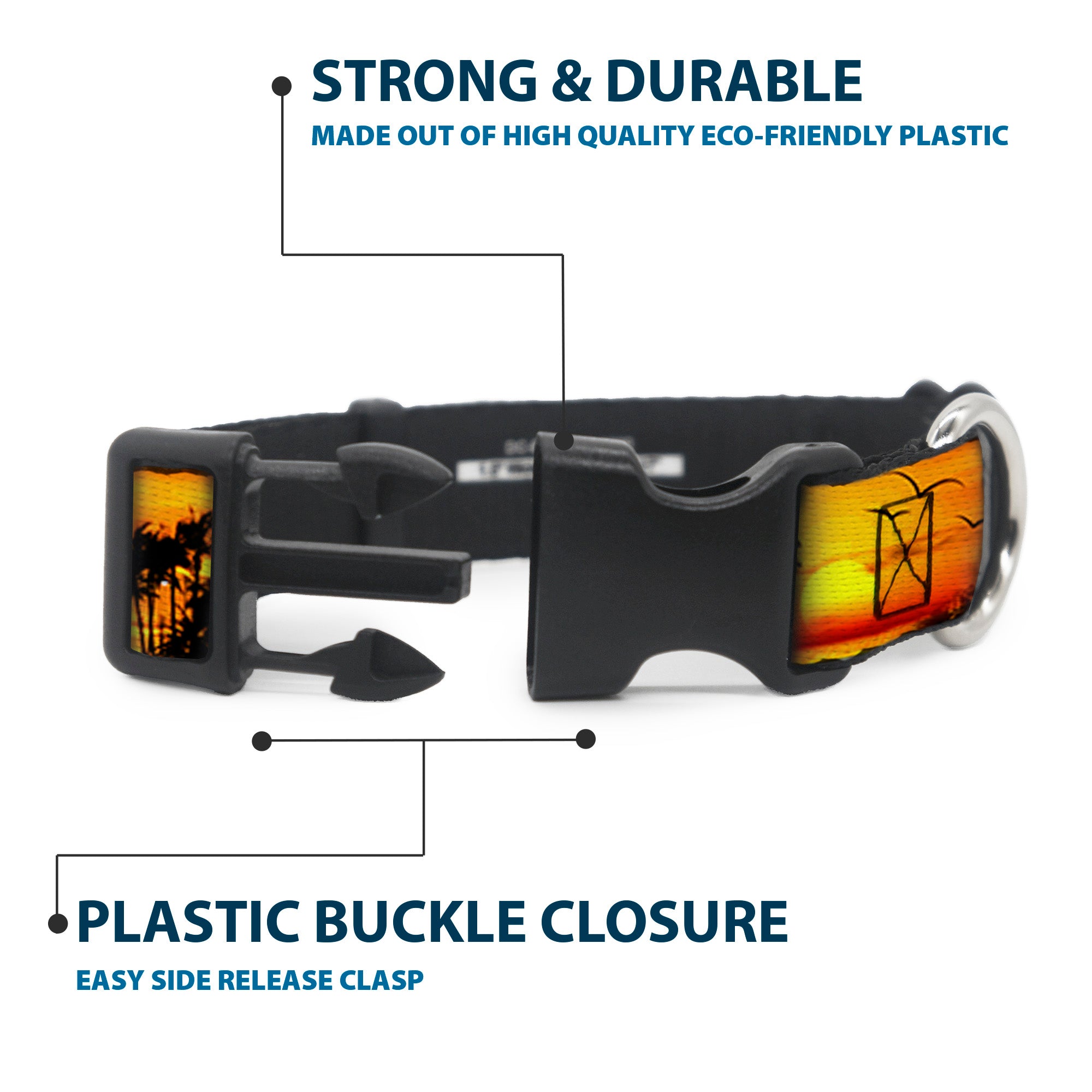 Plastic Clip Collar - Golden Sunset Plastic Clip Collars Buckle-Down