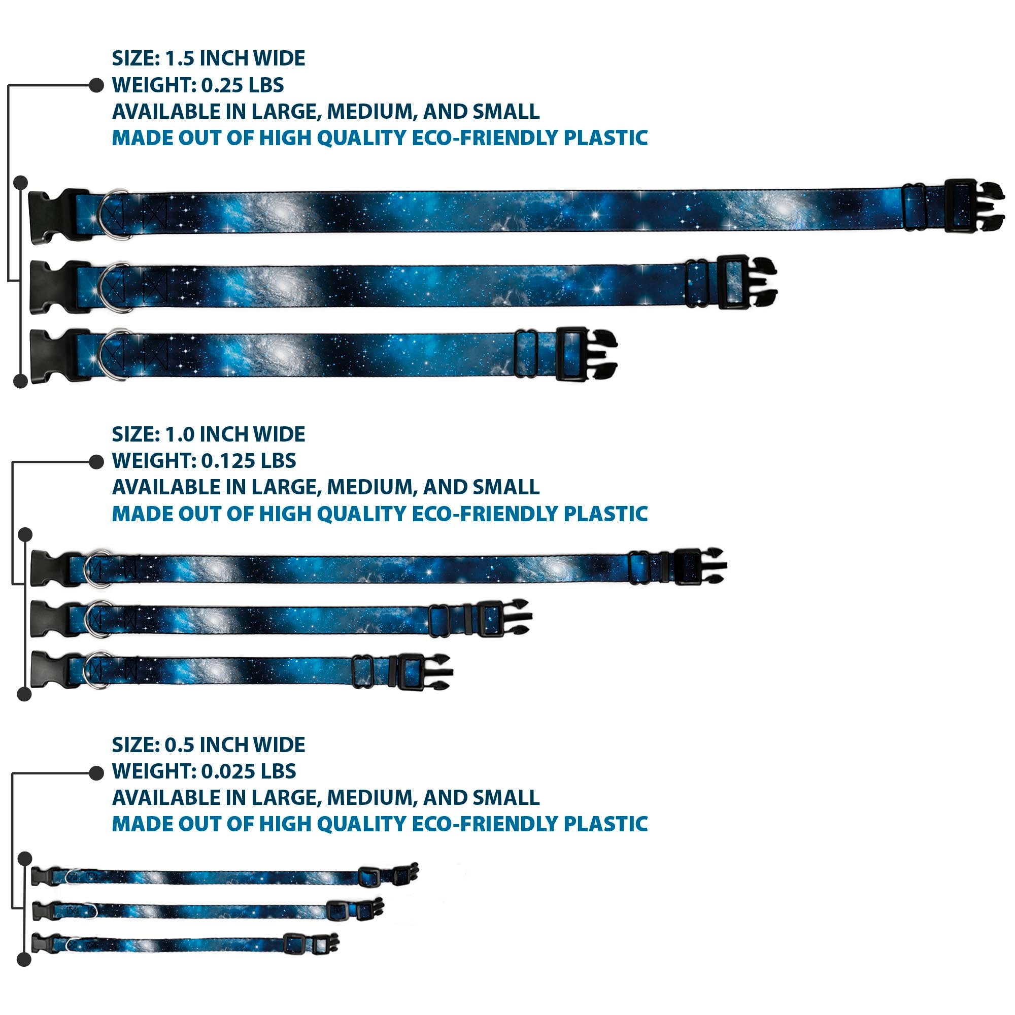 Plastic Clip Collar - Galaxy Blues/Blues Plastic Clip Collars Buckle-Down