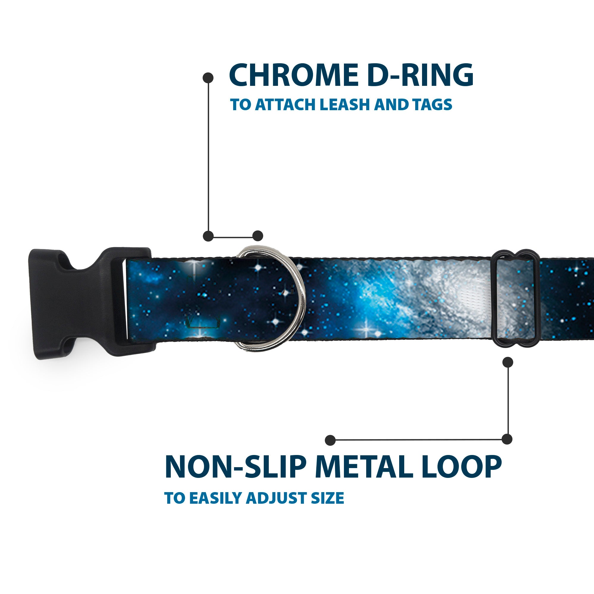 Plastic Clip Collar - Galaxy Blues/Blues Plastic Clip Collars Buckle-Down