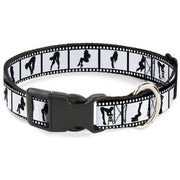 Plastic Clip Collar - Girls Posing Film Strip White/Black Plastic Clip Collars Buckle-Down