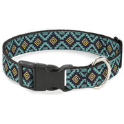 Plastic Clip Collar - Geometric6 Navy/Turquoise/Gold Plastic Clip Collars Buckle-Down