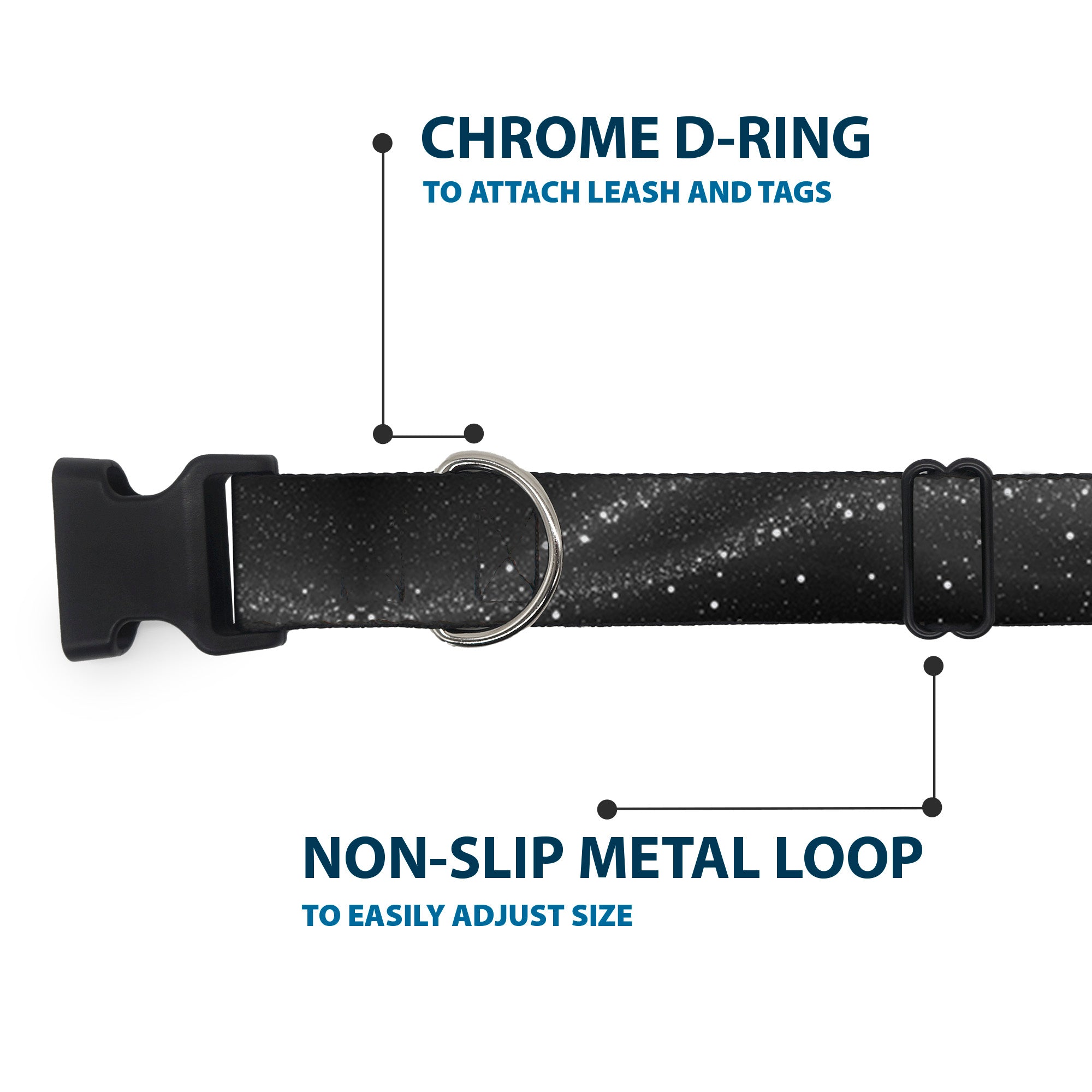 Plastic Clip Collar - Galaxy Arch Black/Gray/White Plastic Clip Collars Buckle-Down