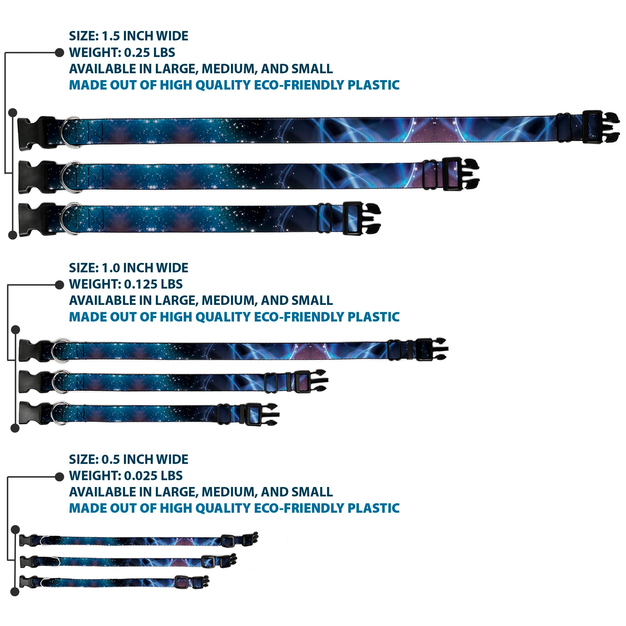 Plastic Clip Collar - Galaxy Swirl/Shining Stars Plastic Clip Collars Buckle-Down