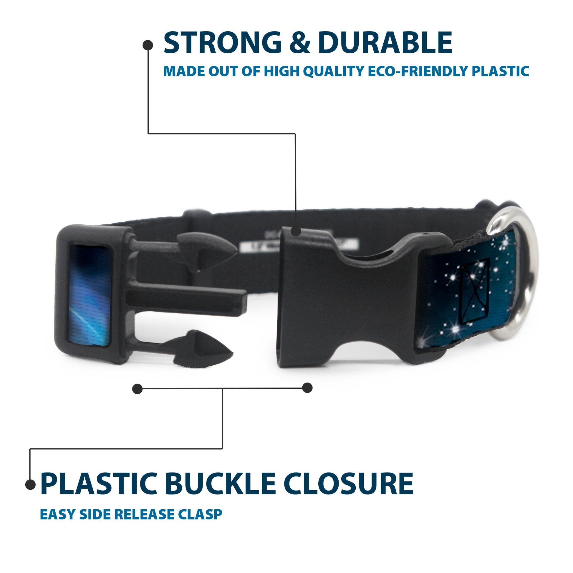 Plastic Clip Collar - Galaxy Swirl/Shining Stars Plastic Clip Collars Buckle-Down