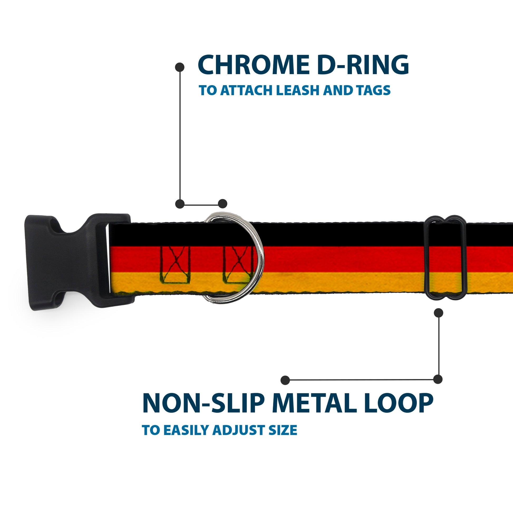 Plastic Clip Collar - Germany Flag Weathered Plastic Clip Collars Buckle-Down
