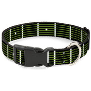 Plastic Clip Collar - Guitar Neck Black/White/Lime Green Plastic Clip Collars Buckle-Down